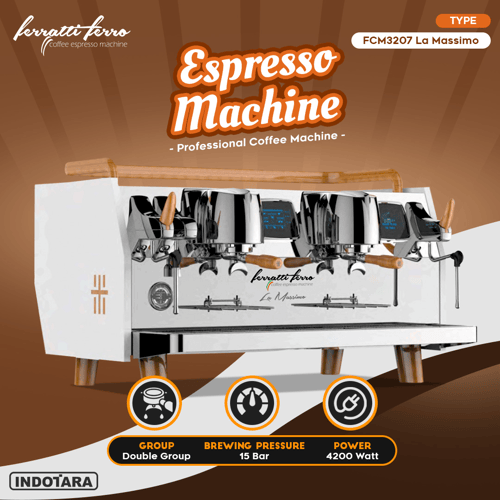 Mesin Kopi Espresso Machine Ferratti Ferro FCM3207 La Massimo - Putih