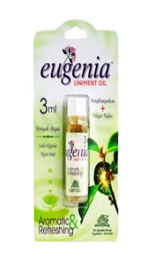 Eugenia Liniment Oil 3Ml Minyak Hangat Sakit Kepala Punggung Masuk Angin Gatal Serangga Migrain Aroma Terapi Pereda Nyeri Analgesik Pelega Nafas