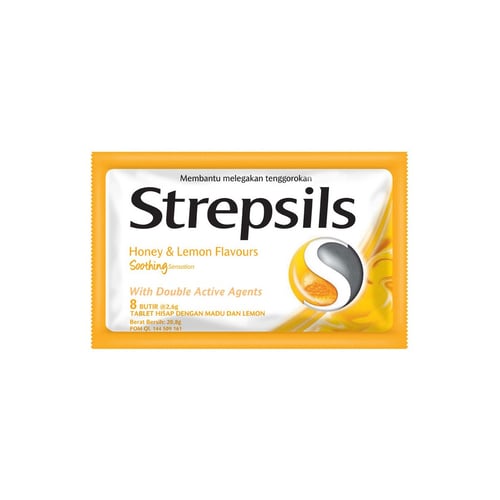 Strepsils soothing honey & lemon flavours permen pelega tenggorokan 8s x 12 x 48 pcs/karton
