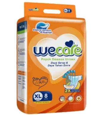 Wecare adult diapers XL8 per bag