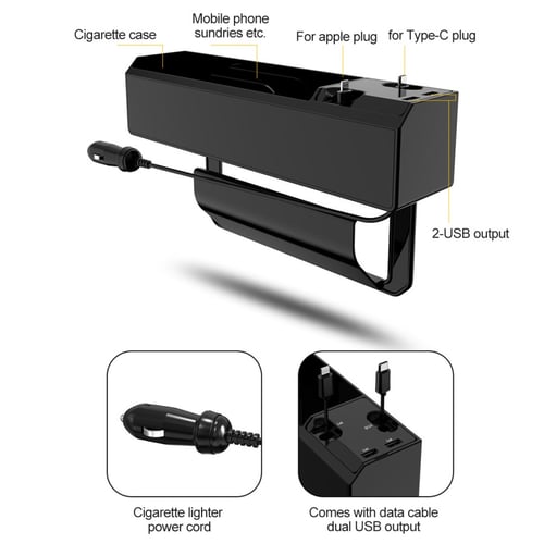 Car Seat Gap Dual Charging Cables 2 USB Port Rak Samping