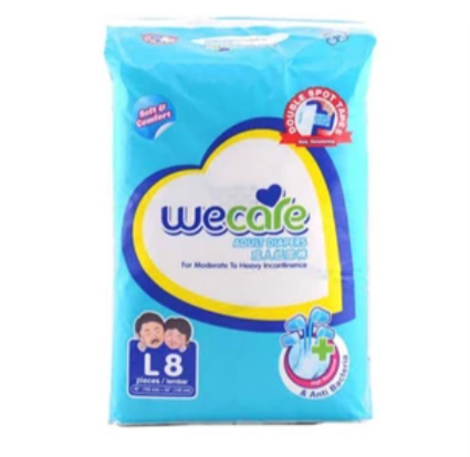 Wecare adult diapers L8 x 12 pack