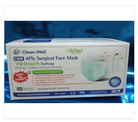 4Ply Surgical Face Mask With Weltouch Isi 50 Pcs