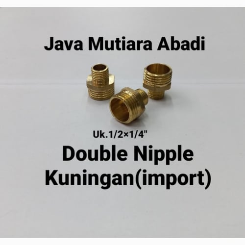 Double nepel 1/2x1/4Inch kuningan import/Hose nipple drat luar