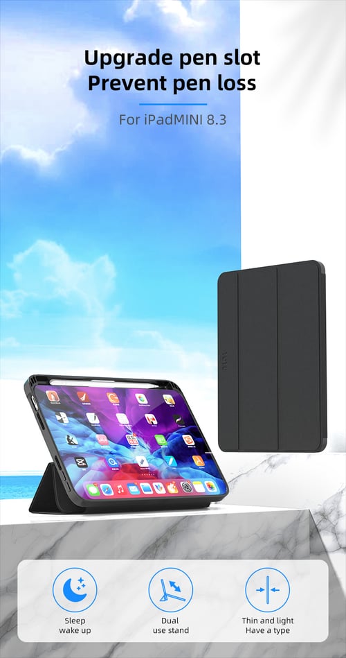 Case iPad Mini 6 8.3 inch 2021 Totu Curtain SPESIAL DESIGN Pen Holder for CARRYING WHILE CHARGING