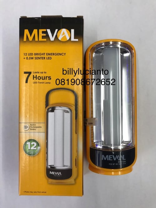 Senter Meval Emergency LED 12 Emergency Torch Lamp LED Rechargeable