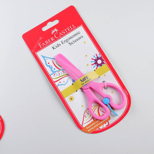 Gunting Anak Faber Castell Kids Ergonomic Scissors Gunting Kertas Aman - Merah Muda
