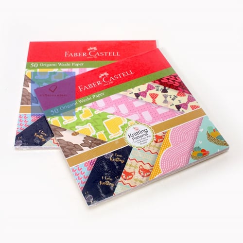 Faber Castell Origami Washi Paper - Knitting Patterns 15 x 15cm