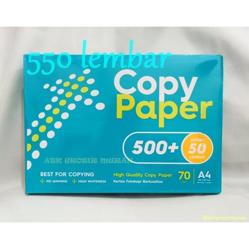 Copy Paper A4 n F4 70 gram / Kertas Print / Kertas Fotokopi 1 RIM - A4