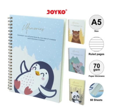 Ruled Notebook Diary Agenda Buku Catatan Bergaris Joyko NB-707 A5 - Bear