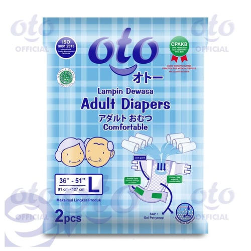 OTO Popok Dewasa model Lem Perekat Adult Diapers isi 1 pc ukuran L