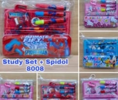 Tempat Pensil Karakter Study Set Mix Kotak Pensil Set Alat Tulis 1