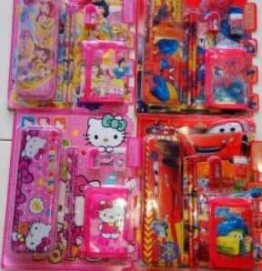 Set Stationery Dompet Car, Spiderman, Hello Kitty, Prince