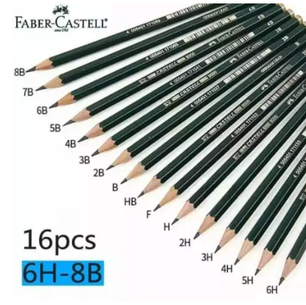 Pensil Faber Castell - Lengkap 8B/7B/6B/5B/4B/3B/2B/B/HB/F/H/2H/3H/4H