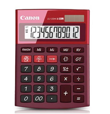 Kalkulator/Calculator Canon LS-120Hi III (Colour Series) Original - Merah