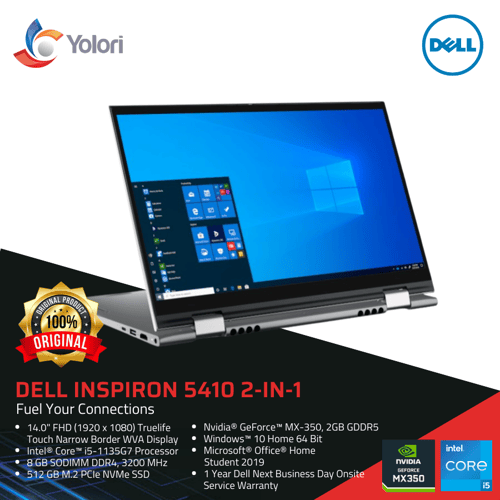Dell Inspiron 5410 2-in-1 i5-1135G7 8GB 512 Nvidia MX330 2GB Windows 10 + OHS