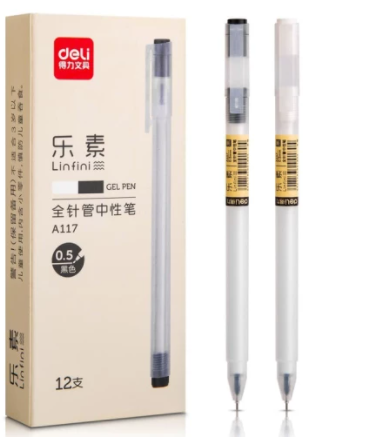 Deli Gel Pen Pulpen Gel warna Hitam 0.5mm A117 - 1 pcs