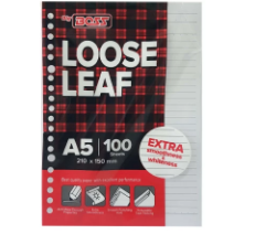 Loose Leaf Garis A5 B5 Kertas File Isi Binder 100 Lembar Berkualitas - A5 Garis