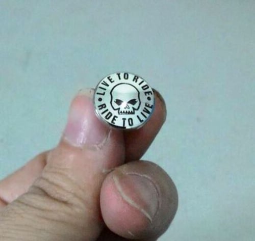 Anting Live to Ride Skull Stainless Steel.sepasang