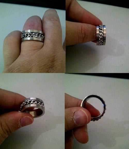 Cincin Ring &amp;amp; Chain Stainless Steel