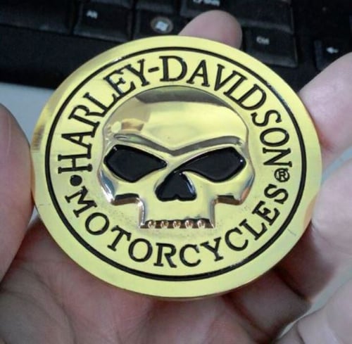 Emblem Metal 3D Gold Harley Skull