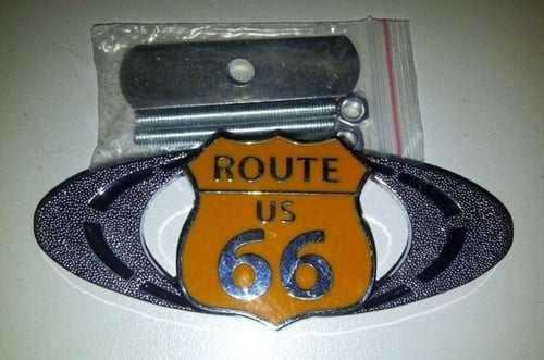 Emblem Metal Grill Depan Mobil Route 66 US Logo