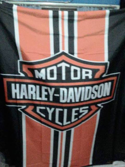 Gorden Tirai Kamar mandi Polyester Waterproof Harley Logo