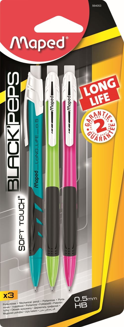 MAPED Pensil Mekanik Black Pepss Long 0.5 Assorted Colors