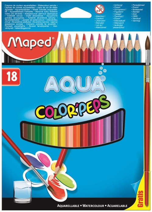 MAPED Pensil Warna Water Color Pencils 18 Cardboard