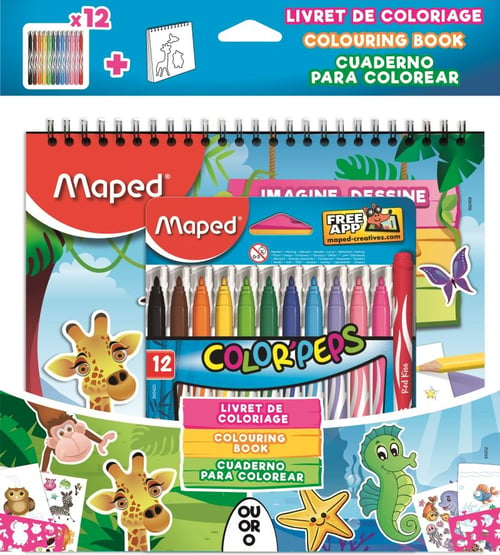 MAPED Spidol Jungle 12 Plus Coloring Book