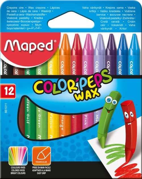 MAPED Wax Crayon 12 Cardboard