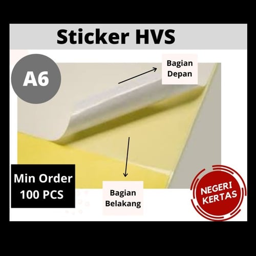 Kertas Stiker HVS A6 / Printable Sticker (bisa di Print & Tulis)