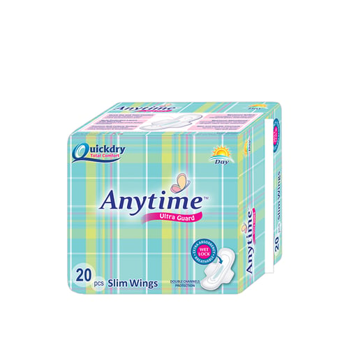 Pembalut Anytime - ULTRA GUARD DAY 20 Pcs Sanitary Napkins - 24cm - Active Day And Relax Night With Charm