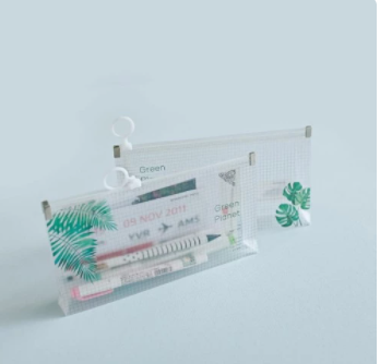 Green Planet Zipper Pencil Case / Tempat Pensil Plastik Motif Alam - Motif B