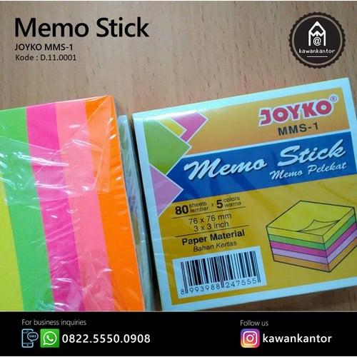JOYKO Memo Stick Pelekat MMS1 76x76 mm 1 Pack