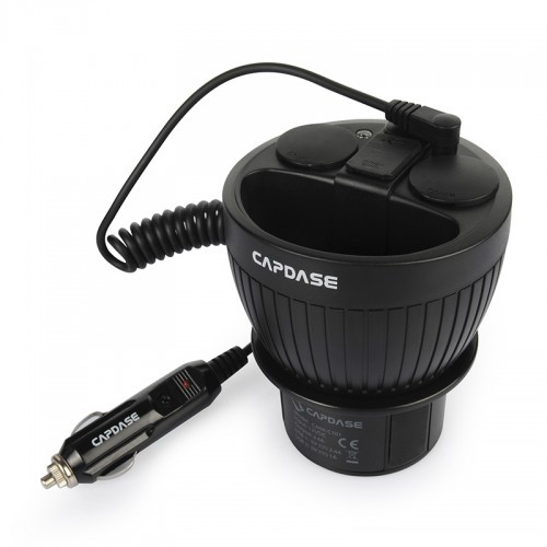 CAPDASE Car Cup Charger Holder T2 3.4 A - Hitam