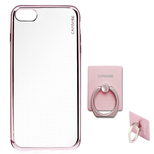 CAPDASE Soft Jacket Casing for iPhone 7 - Clear Rose + Free Gripper Rose