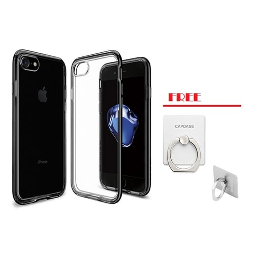 CAPDASE Soft Jacket Casing for iPhone 7 - Titanium Grey + Free Gripper Grey