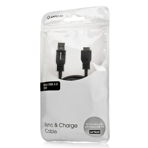 CAPDASE Syn & Cable Micro USB 3.0 Data Cable for Samsung Galaxy Note 3 - Hitam