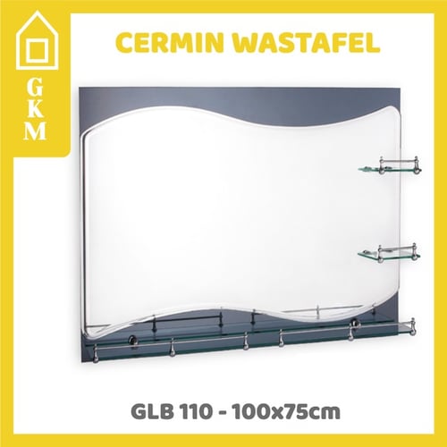Cermin Wastafel Global GLB110-100x75cm Kaca Rias Besar Kamar Mandi