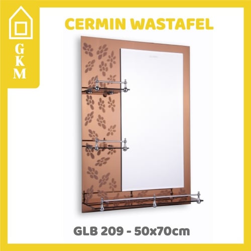Cermin Wastafel Global GLB209-50x70cm Kaca Tembok Gantung Kamar Mandi