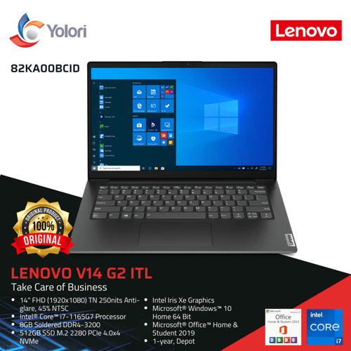 Lenovo V14 G2 ITL i7-1165G7 8GB 512GB Intel Irish Xe Windows 10 + OHS 2019