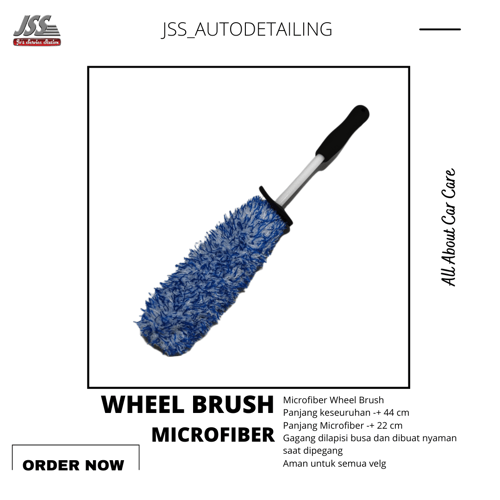 Aksesoris Cuci Mobil Microfiber Wheel Brush Gagang Panjang