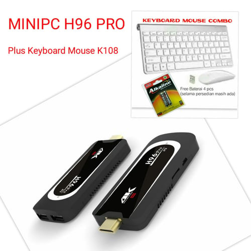 Mini PC Stick H96 Pro Android 7.1 Nougat & Keyboard Mouse Combo
