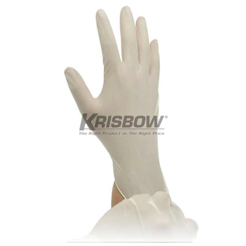 Sarung tangan Karet Glove Disposal Latex L Powder Free (100) Krisbow 10152299