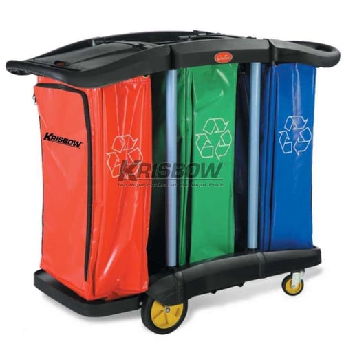 Tempat Sampah Multipurpose Cleaning Cart W/3 Compart Krisbow 10037853