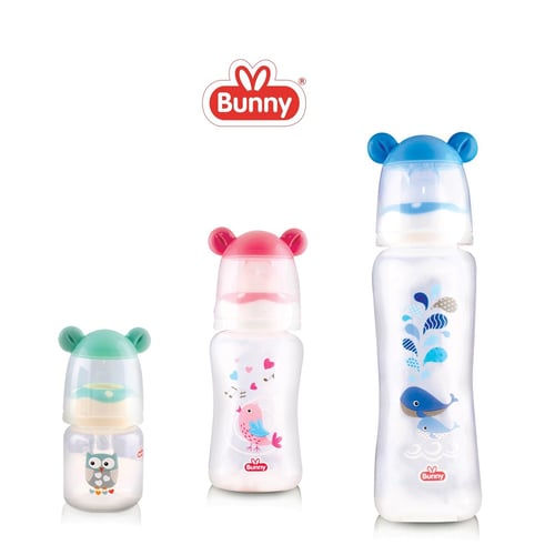 Bunny Square Bottle Botol Susu With Ear Hood 60ml - 250ml