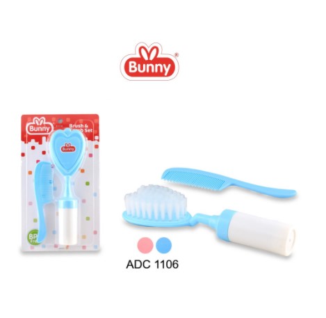 Bunny Comb and Brush Set With Rattle Sikat Sisir Bayi ADC-1106