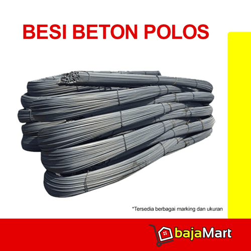 Besi Beton Polos Merek BAS SNI TP / TS 280 8 mm x 12 Meter