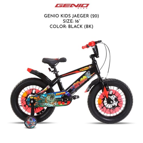 Sepeda Anak Cowok BMX United Genio 16 Jaeger Roda 4 Samping Garansi SNI
